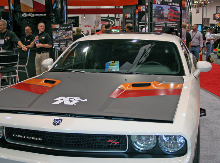 2009 KN Dodge Challenger in KN booth at SEMA in Las Vegas Nevada