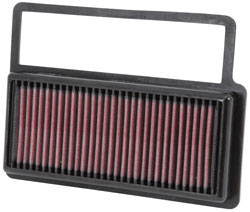 The replacement K&N air filter, number 33-3014, will fit the stock air filter box of 2008-2017 European spec Fiat 500, Opel and Vauxhall Tour/Combo 1.4-liter turbo models