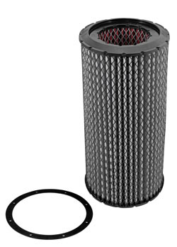 Part number 38-2040R is a reverse flow air filter that is 22.688 inches high, with an outer diameter of 10.563 inches, and an inner diameter of 6 inches