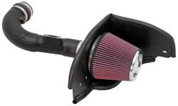 2010 Ford Mustang 4.0L V6 air intake includes an oversized K&N high-flow air filter