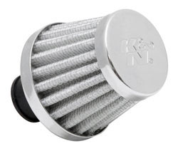 K&N 62-1600WT-L Crankcase Vent Filter with rubber flange in white