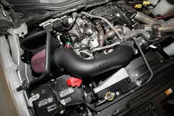 A K&N 63-2597 AirCharger installed on a 2017 Ford F-350 6.7L Powerstroke 
