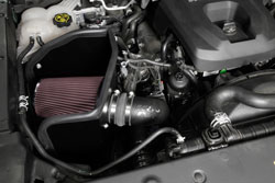 The K&N 63-3095 intake accommodates the factory mass air sensor and crank case vent house.