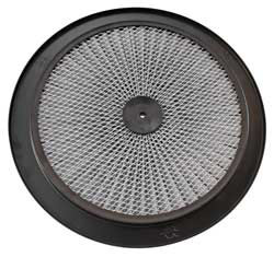 This XStream Air Flow Top filter lid has a 14 inch outside diameter featuring a durable black powder coated ring