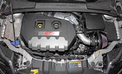 K&N Air Intake System under the hood of 2013 & 2014 Ford Focus with 2.0L Engine