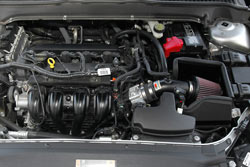 K&N Air Intake under the hood of Ford Fusion
