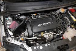 K&N Air Intake under the hood of Chevy Sonic