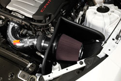 The filter and heat shield are designed to fit in the location of the OEM air box