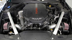 A K&N 69-5318TS Typhoon Intake System installed on a 2018 Kia Stinger GT