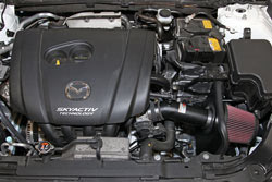 K&N Air Intake System 69-6033TTK is powdercoated in a textured black finish to protect the tube and match the engine bay of the 2013-2016 Mazda 3