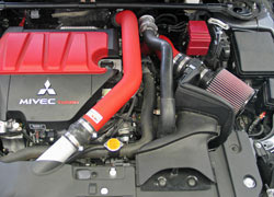K&N air intake and intercooler tubes offer 50-state legal power for 2008-2014 Mitsubishi Lancer EVO X models