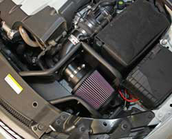 K&N Air Intake under the hood of VW Jetta TDI diesel