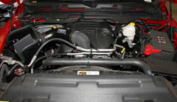 K&N Air Intake under the hood of a Dodge Ram 1500 Hemi