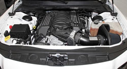 K&N Air Intake under the hood of Dodge Charger SRT-8