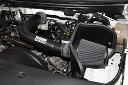 K&N Air Intake under the hood of Ford F150 & Lincoln Mark LT