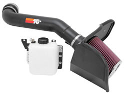 The K&N 77-2579KTK cold air intake comes with a new radiator overflow tank to replace the stock unit