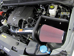 K&N intake 77-6012KP was shown to produce an estimated 7.29 street legal horsepower gain on a 2004 Nissan Titan 5.6L