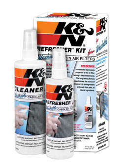 K&N Cabin Filter Cleaning Care Kit comes with spray bottles of cleaner and refresher