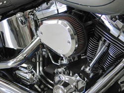 The K&N Street Flare intake installed on a Harley-Davidson