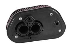 K&N created a custom Yamaha bolt black powder coated aluminum backing plate, with integrated velocity stacks, to provide a solid mounting surface