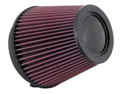 Carbon fiber offers an excellent strength to weight ratio and a show quality look to K&N universal clamp-on air filter RP-5168.
