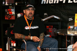 Duane Meyer of American Hot Rod Garage visited the Aaltonen Motorsports K&N booth