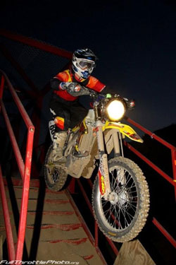 Team Malcolm Smith/Norco Tires racing through the obstacles at night. Photo courtesy of Sean Renshaw.