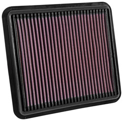 The K&N 33-5042 replacement air filter is designed to fit into the existing factory air box and installs in around 5 minutes with usually no tools required.