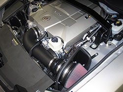 The K&N 2006-2007 Cadillac CTS-V air intake system incorporates an application specific heat shield