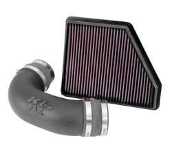 The K&N 2010-2014 Chevy Camaro 3.6L 50-state street legal air intake includes K&N air filter 33-2434 and a new molded intake tube to reduce the restriction found in stock components