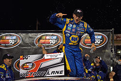 Todd Gilliland celebrates his fourth straight NASCAR K&N Pro Series West win