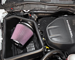 2015 Ram 1500 3.0-liter L630 DOHC turbocharged diesel V6 K&N air intake system