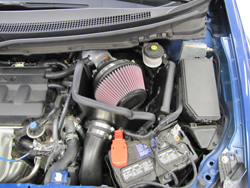 K&N Air Intake under the hood of Honda Civic