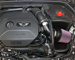 K&N Mini Cooper cold air intake engine shot