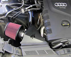 K&N air intake system installed into an Audi 2014-2015 A4, A5, or A6 2.0L turbo