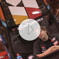 X-Games Mitsubishi Lancer Evo Rally Car & Drivers Hang Out At K&N's SEMA Booth