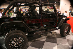 With all the bolt-ons this 2012 Jeep JK can tackle just about anything and was on diaplay during SEMA 2012