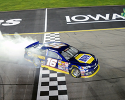 Brandon McReynolds became only the second NASCAR K&N Pro Series West driver in 12 races to win the combination race at Iowa