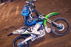 Team Monster Energy Babbitt's Kawasaki recently earned positions on the podium while racing in the AMA Championship Series at the Kansas Expocenter.