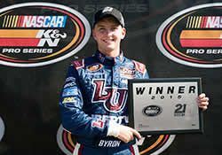 William Byron was the fast qualifier in the UPMC Health Plan 150 at Motordrome Speedway and earned the 21 means 21 pole award presented by Coors Light