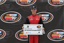 Kyle Benjamin won the pole for the NASCAR K&N Pro Series East race at Dominion Raceway