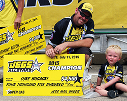 K&N filters sponsored NHRA driver Luke Bogacki took the win in his first appearance in the prestigious JEGS All-Stars event