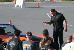Some last-minute tips from TV personality Bill Goldberg as Brian prepares to race