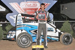 Bryan Clauson wins the POWRI National Midget event at Morgan County Speedway