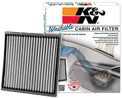 K&N washable, replacement cabin air filter