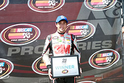 Chase Elliott won the pole for the NASCAR K&N Pro Series West race at Sonoma Raceway in California