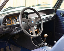 Clarion plans to update the interior of this classic 1974 BMW 2002 with a Clarion entertainment system and race-inspired seats