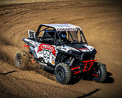 Cody Rahders led every lap of the Production 1000 class of the Lucas Oil Regional Off Road Racing series round five in his number 916 Polaris RZR XP 1000 (Shilynn Milligan Photography)