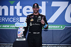 Corey LaJoie won the NASCAR K&N Pro Series East race at New Hampshire International Speedway in his first start of the season.
