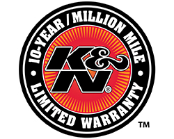 K&N 10-year/million mile limited warranty